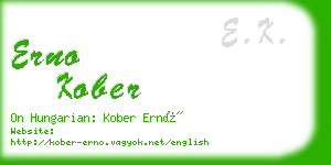 erno kober business card